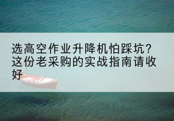 阿拉善右旗高空作业升降机厂家推荐-选高空作业升降机怕踩坑？这份老采购的实战指南请收好