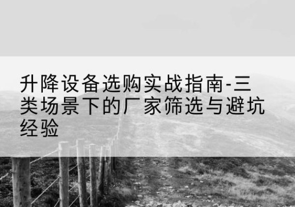 阿拉善右旗移动式升降机厂家推荐-升降设备选购实战指南-三类场景下的厂家筛选与避坑经验